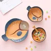 Under The Sea Fish Dinnerware Set Cute Ocean Themed Plate Cartoon Ceramic Serving Dish Snack Tray Dessert Bowl Spoon 6 Designs