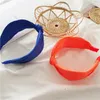 Cross Border New Fluorescent Color Knotting And Wide Edge Hair Band Wholesale European And American Women's Hair Curling Fabric Cross Hoop
