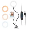 2 in 1 selfie ring licht met mobiele telefoon houder stand luie beugel bureaulamp voor make-up live stream led camera flexibele armen