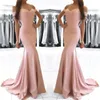 Elegant Satin Bridesmaid Dresses Sexy Off The Shoulder Mermaid Plus Size Long Maid Of Honor Gowns Sweep Train Wedding Guest Dress Formal Party Gowns AL2950