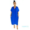 2020 New Summer Explosion Models Europe and The United States Best Selling Foreign Trade Womens Loose Solid Color Dress