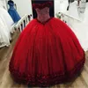 رائع 3D الزهور مطرز الحفلة الراقصة Quinceanera فساتين الكرة ثوب 2021 حمالة عارية الذراعين الدانتيل متابعة الكرة أثواب الأميرة Vestidos دي حزب Festia