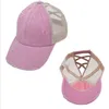 Berretti da baseball con coda di cavallo Cappelli disordinati Cappelli con incrocio sul retro Berretto in cotone lavato Cappello estivo Trucker Pony Cappello con visiera unisex Cappello con snapback all'aperto5637048