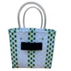 2020 Weave Shopping Bag Summer Beach Bags Shouder Handbag Striped Knitted Shop Totes Knitting Basket Bags Home Storage Bag239q