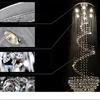 Moderne LED D40 D60 D80 D100cm K9 Clear Crystal Plafondlamp Lamp Kroonluchter Penthouse Spiraal Trap Villa Woonkamer Verlichtingsarmaturen