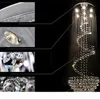 Moderne Led D40 D60 D80 D100cm K9 Cristal Clair Plafonnier Lampe Lustres Penthouse Escalier En Colimaçon Villa Salon Luminaires