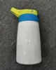 12OZ Sublimation Sippy Cup Bicchiere in acciaio inossidabile Biberon bianco con BPA Free Nozzel Tazza da caffè sottovuoto a doppia parete A02