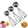 Stainless Steel Ice Cream Scoops Fruit Cookies Round Ball Maker Spoon Ice Cream Tools Kitchen Bar Tools Accessories HHA1469