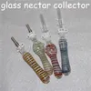 10 mm Joint Nectar Mini Kit Vattenpipor Glas Rökning Dab Straw Nektarrör med titan/kvarts tips