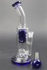 niebieski Perc Percolator Glass Water Bongs Hookahs 10 -calowy RECYCLER BIRD CATE DAB RIG 14 mm złącza do palenia akcesoriów