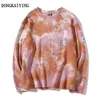 DONGKAIYING Casual Loose Tie Dye Pullover Felpe con cappuccio Hip Hop Hipster Punk Rock Streetwear Felpa con cappuccio Moda Maglione Top CX200722