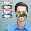 Camouflage Doof Mute Maskers Pet Lip Masker Anti-Mist Transparante Maskers Katoen Masker Camo Zichtbaar Mond Face Cover CCA12329 50PCS