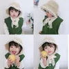 COKK Summer Hats For Girls Straw With Lace Ribbon Bow Kids Baby Girl Bucket Handmade Children Sun Beach Vacation Y200619