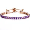 Iced Out Tennis Bracelet Hiphop Jóias 1 Linha Cubic Diamond Luxury Women Gold Silver CZ Chain Bracelets 10 Styles