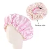 Dzieci Dziewczyny Dzieci Soft Satin Solid Color Sleeping Caps Bonnet Night Sen Hat Hair Care Faie Headwear