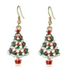 Nouvelle offre spéciale boucles d'oreilles de Noël style européen père noël arbre de noël boucle d'oreille renne bonbons chapeau de noël pendentif comme cadeau