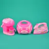 3PCS Children Pretend Play Mini Simulation Appliances Kitchen Toys Pink Light-up & Sound Play House Toy For Kid Educational Gift