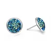 Crystal Druse Stud Earrings 화려한 인어 천연 Sonte 귀 반지 패션 보석 여성 선물 윌과 샌디