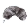 Fox Tails Plug Anal Sexo Anal Toys Big real Silver Fox Tails metal Butt Plug Casal Erótico Cosplay Lobo Drop Tail CX200724 transporte