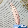 7 Colors Metal Feather Bookmark Document Book Mark Label Golden Silver Rose Gold Bookmark Office School Supplies