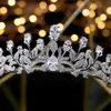 Moda princesa zircon tiaras doce 16 meninas simples casamento acessórios de cabelo feminino coroas de noiva cristais tiaras y2007276991227