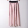 Skirts Casual Women Double Layer Chiffon Pleated Elastic Waist Skirt And Drop XJ017 Explosion Models1