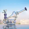 Purple Glass Water Pipes with Inline Perc For Tobacco Glass Beaker Bongs Dab Rig Hookahs Recycler BubblerSmoking Accessories 14MM