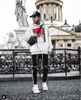 New Designer Fashion Mens Jean Street Black Holes White Stripes Jeans Hiphop Skateboard Pencil Pants 2020