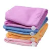 Darmowa Wysyłka Hurtownie 4 sztuk / partia 4 Kolory Lady Magic Szybkie Suszenie Włosów Wrap Twist Towel Hat Cap Szybkie Suche Microfiber ZGV1-4