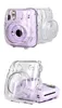 Populaire modeontwerper clear pc crystal crossbody sling cameratas voor Fujifilm instax mini 11 met regenboogriem