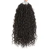 Crochet Hair River Loc Faux Locs Sintéticos Hilhaxtensões Ombre T Cinza Cor 14inch 18 Castanhas 24 Fios Uma Pacote Curly BraidingHair