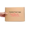 100PC / PLOS Custom Corrugated Cardboard Shipping Mailer Boxes Brown Boxes With Rose Red Corrugated Cardboard Shipping