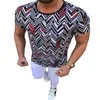 EBaihui 2021 European and American Casual T shirt Trend Men039s Clothing Summer Printed Round Neck Slim Shortsleeved Men0393891805