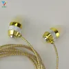 100pcs/lot Factory direct deal wholesale shine glitter golden sliver pink earphones earcup headset with microphone mic crystal line 3 Color