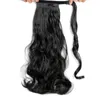 22" longo ondulado clipe sintético em rabo de cavalo extensão de cabelo 110g/pç fibra resistente ao calor onda natural rabo de cavalo cabelo falso LS10E