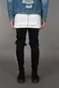 New Designer Fashion Mens Jean Street Black Holes White Stripes Jeans Hiphop Skateboard Pencil Pants 2020
