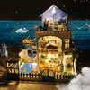 Sylvanian Families Дом DIY Hut синий любовь море ручной работы Творческая модель Вуд DIY кукольный игрушки для девочек Валентина Подарки Игрушки 08Bh #