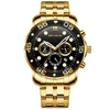 Utrikeshandel Gold Quartz Watch Multi-Function Tre-Eye Six-Pin Fashion Lysous Watch Män