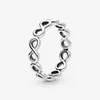 Ny ankomst 925 Sterling Silver Simple Infinity Band Ring for Women Wedding Rings Fashion Jewelry Accessories