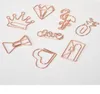 Trombones en métal créatifs Rose Or Couronne Flamingo Trombones Signet Mémo Planificateur Clips École Bureau Papeterie Fournitures SN1645