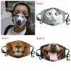Masks 3D-Print Funny Face Mask Protective Ear-hanging Covering Animal Print Washable Reusable Mouth Mask Adult Unisex Design Masks LSK459