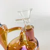 Classic Mini Bong 5.9Im Glass Water Bongs Brown Recycler Oil Burner Dab Rig för rökningstillbehör