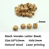 Fyrkantigt trä alfabet pärlor teether 10mm naturligt bok trä bokstavsbrev pärlor för smycken tillverkar diy trämeeting pärlor hals7942130