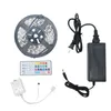 Kits complets de bandes LED RGB SMD 5050 60LEDs 5M 300LEDs Bandes LED RGB étanches avec télécommande 44 touches + alimentation 12V 5A