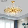 Post Modern Style Gold Chandelier Lighting Clear Crystal Pendant Lights Fixtures Cristal Lustres Luminaire for Dining Living room