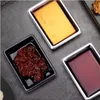 Disposable Dinnerware Sushi Soy Seasoning Saucers Rectangle Plastic Plates Salad Salt Containers Restaurant Take-Out Package Dish LSK440