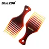 BlueZOO Men Hair Comb Insert Afro Hair Pick Comb Fork Comb Oil Slick Styling Hair Brush Hairdressing Accessory3602571