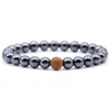 Braccialetto di perline naturali luminose da 8 mm Bracciale in pietra di agata colorata regalo per uomo e donna in vendita