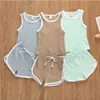 Kids Designer Kleding Jongens Zomer Solid Sport Suits Baby Pit Mouwloze Vest Shorts Kleding Sets Girls Vest Heet Broek Outfits B7581