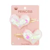 1Set 2Pcs Love Heart Star Crown Sweet Kid Girls Barrettes Hairpins Hair Clip Kdis Hair Accessories Beautiful HuiLin